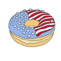 americano dulce rosquilla. mano dibujado ilustración. vector