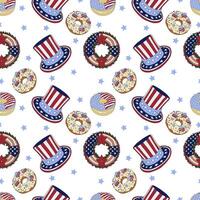 Happy independence day seamless pattern. vector