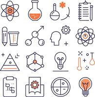 set of icons for science project vector