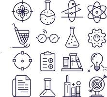 science icons set vector