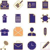 business and icons set vector