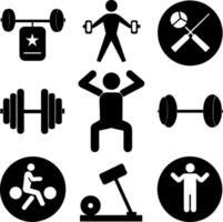 fitness icons set vector