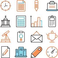 Office icons set vector