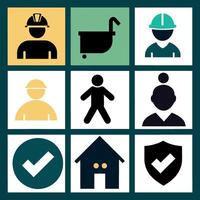 Safety icons for worker vector