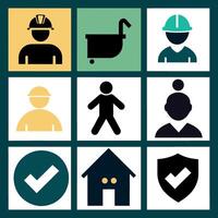 Safety icons for worker vector