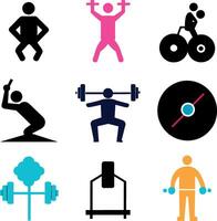 set of fitness icons vector