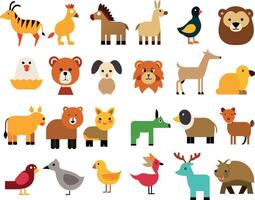 set of animals vector