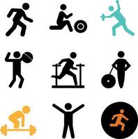 fitness icons set vector