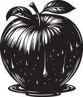 Honeycrisp Apples fruit, black color silhouette vector