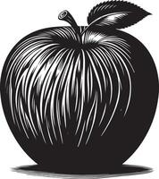 miel crujiente manzanas fruta, negro color silueta vector