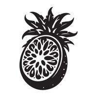 imbe fruta, negro color silueta vector