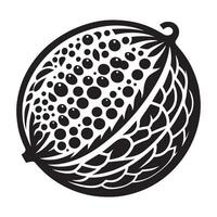 guayaba fruta, negro color silueta vector