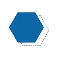 hexagon geometric icon with dotted lines vector