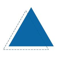 Equilateral triangle geometric icon with dotted lines vector