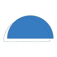 semicircular geometric icon with dotted lines vector