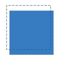 square geometric icon with dotted lines vector