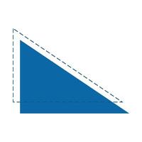 right triangle geometric icon with dotted lines vector
