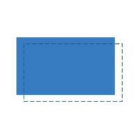 rectangular geometric icon with dotted lines vector