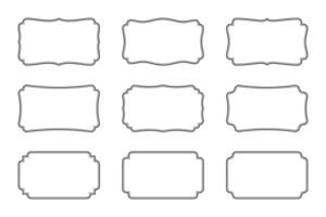 Set of vintage border frame vector