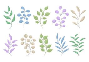 Set of colorful leaves design vector