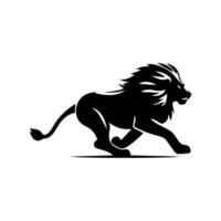 the lion logo runs black and white vector