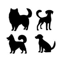 silhouette of dog on white background vector
