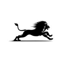 the lion logo runs black and white vector