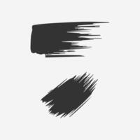 Black paint brush stroke, ink splatter and artistic design elements. Dirty watercolor texture, box, frame, grunge background, splash or creative shape vector