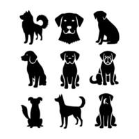 silhouette of dog on white background vector