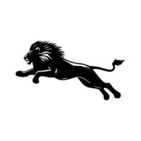 the lion logo runs black and white vector