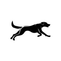 silhouette of dog on white background vector