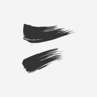 Black paint brush stroke, ink splatter and artistic design elements. Dirty watercolor texture, box, frame, grunge background, splash or creative shape vector