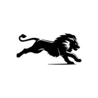 the lion logo runs black and white vector