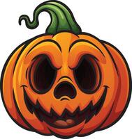 Cartoon smiling halloween pumpkin character vector