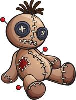 Cartoon voodoo doll isolated on white background vector