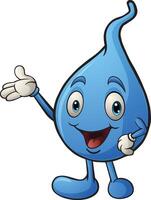 Cartoon blue water character posing vector