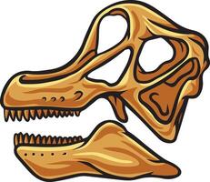 Brachiosaurus dinosaur skull fossil illustration vector