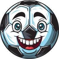 Cartoon happy soccer ball mascot character vector