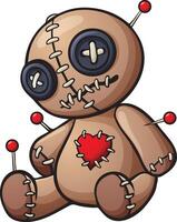 Cartoon voodoo doll isolated on white background vector