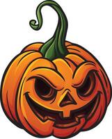 Cartoon smiling halloween pumpkin character vector