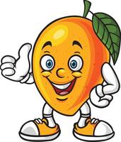 Cartoon mango character giving a thumbs up vector