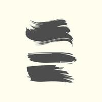 Black paint brush stroke, ink splatter and artistic design elements. Dirty watercolor texture, box, frame, grunge background, splash or creative shape for social media. Abstract drawing. vector
