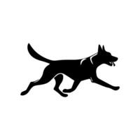 silhouette of dog on white background vector