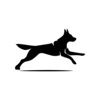 silhouette of dog on white background vector