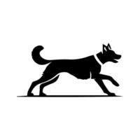 silhouette of dog on white background vector