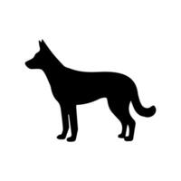 silhouette of dog on white background vector