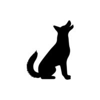 silhouette of dog on white background vector