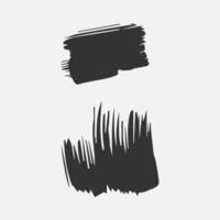 Black paint brush stroke, ink splatter and artistic design elements. Dirty watercolor texture, box, frame, grunge background, splash or creative shape for social media. Abstract drawing. vector