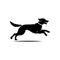 silhouette of dog on white background vector