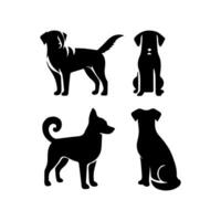 silhouette of dog on white background vector